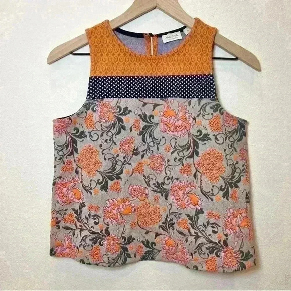 Meadow Rue by Anthropologie Poppy Jacquard Tank Size XS - Picture 3 of 14
